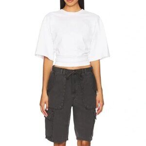 NWT Agolde Anthropologie Shari Tee in White Size SMALL Cotton Jersey